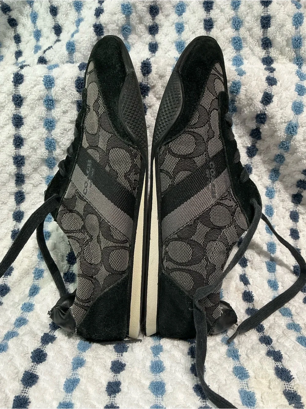 Coach Black and Gray Signature Jacquard Sneakers 8